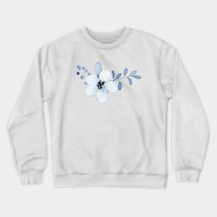 Blue Watercolor Wild Flower Crewneck Sweatshirt